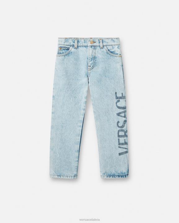 gaiši zils apģērbs Versace 806B2130 bērniem džinsi ar logotipu