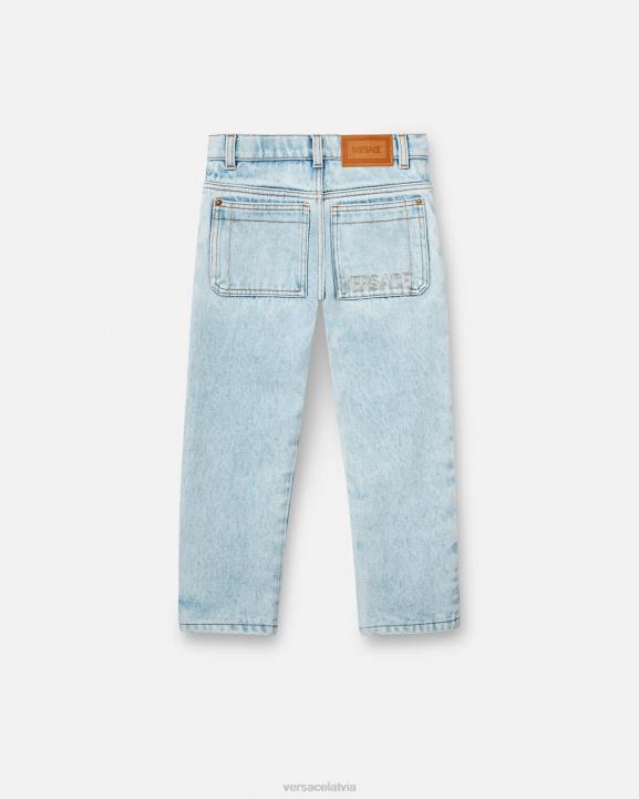 gaiši zils apģērbs Versace 806B2130 bērniem džinsi ar logotipu