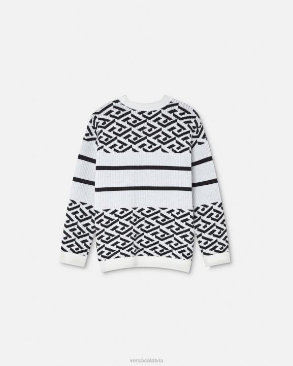 melns balts apģērbs Versace 806B1992 bērniem medusa la greca džemperis