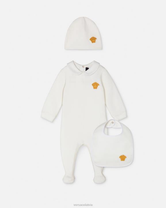 balts un zelts apģērbs Versace 806B1835 bērniem medusa baby guļamkostīmu komplekts