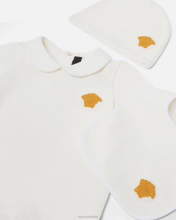 balts un zelts apģērbs Versace 806B1835 bērniem medusa baby guļamkostīmu komplekts