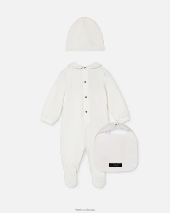 balts un zelts apģērbs Versace 806B1835 bērniem medusa baby guļamkostīmu komplekts