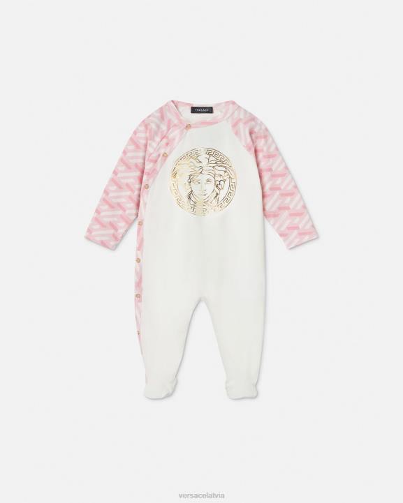 rozā un baltā krāsā apģērbs Versace 806B1831 bērniem medusa la greca bērnu guļamtērps