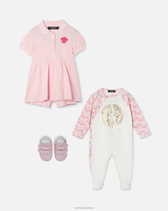 rozā un baltā krāsā apģērbs Versace 806B1831 bērniem medusa la greca bērnu guļamtērps