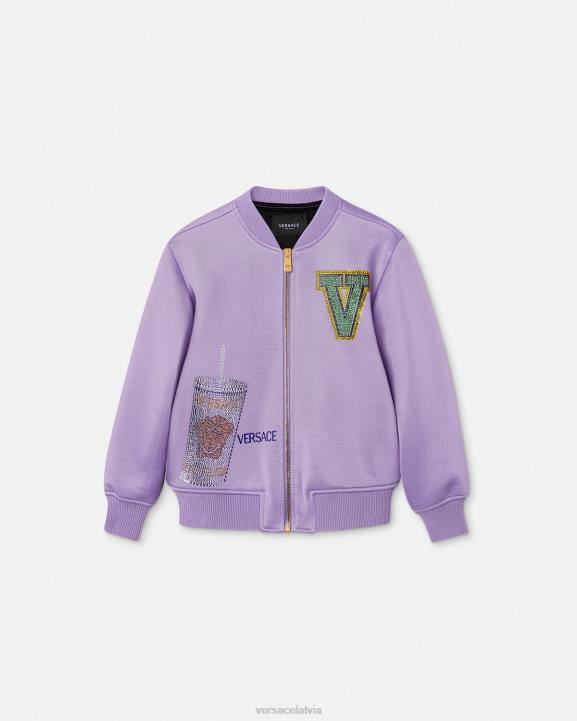 ceriņi apģērbs Versace 806B2016 bērniem logo bumbvedēja jaka