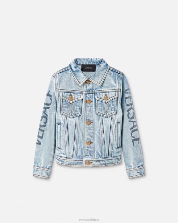 zils apģērbs Versace 806B2131 bērniem džinsa jaka ar logotipu