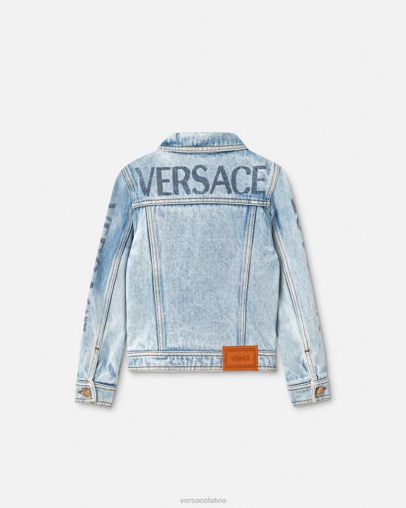 zils apģērbs Versace 806B2131 bērniem džinsa jaka ar logotipu