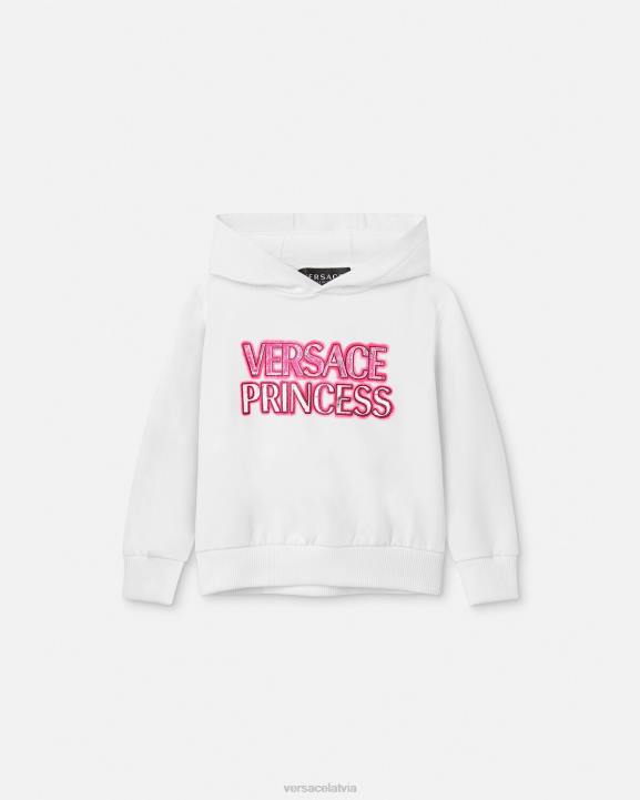 balts apģērbs Versace 806B1868 bērniem "princeses" logotipa bērnu kapuci
