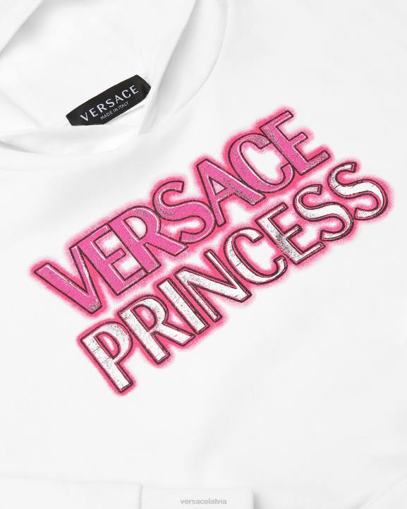 balts apģērbs Versace 806B1973 bērniem \"princeses\" logotipa kapuci