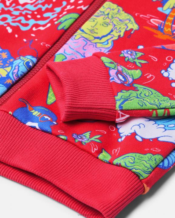 sarkans apģērbs Versace 806B1927 bērniem medusa sunnies bērnu kapuci ar rāvējslēdzēju