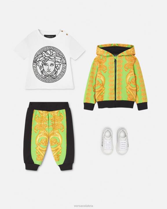 zelts un zaļš apģērbs Versace 806B1892 bērniem barocco 660 bērnu kapuci ar rāvējslēdzēju