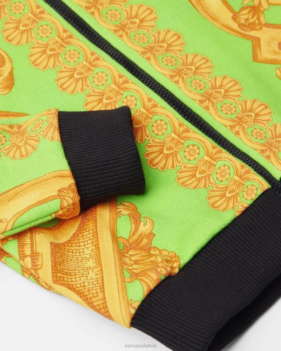 zelts un zaļš apģērbs Versace 806B1892 bērniem barocco 660 bērnu kapuci ar rāvējslēdzēju