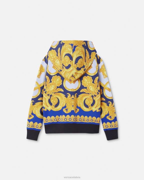 zils un zelts apģērbs Versace 806B2108 bērniem barocco 660 rāvējslēdzēja kapuci