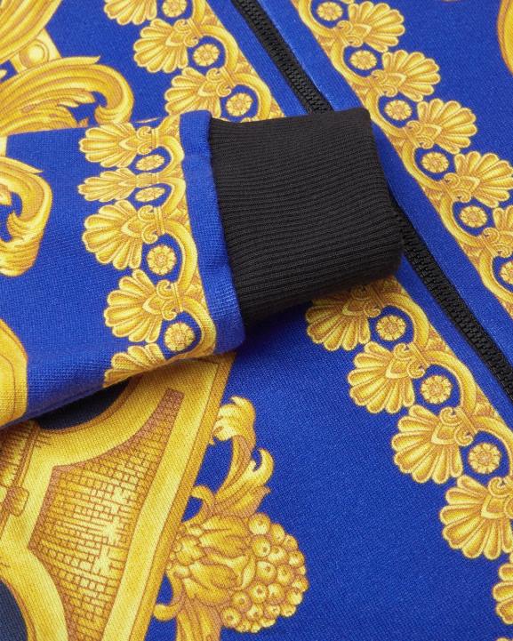 zils un zelts apģērbs Versace 806B2108 bērniem barocco 660 rāvējslēdzēja kapuci