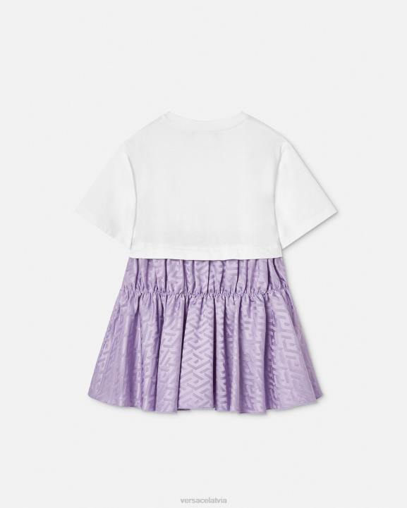 balts un ceriņi apģērbs Versace 806B1996 bērniem la greca t-kreklu kleita