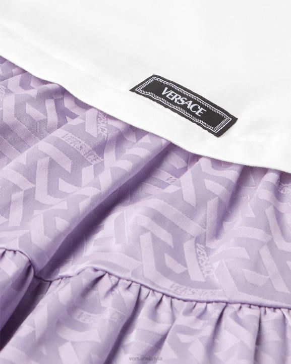balts un ceriņi apģērbs Versace 806B1996 bērniem la greca t-kreklu kleita
