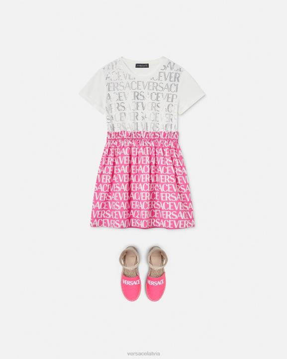 balts un rozā apģērbs Versace 806B1980 bērniem viscaur kleita