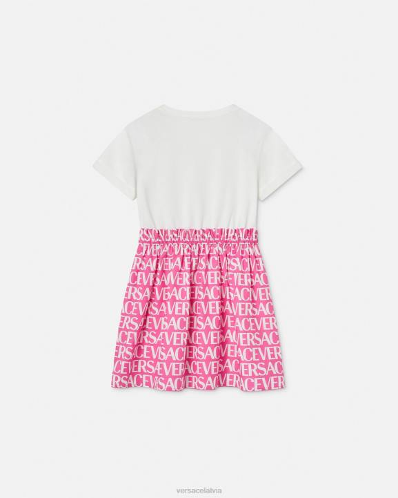 balts un rozā apģērbs Versace 806B1980 bērniem viscaur kleita
