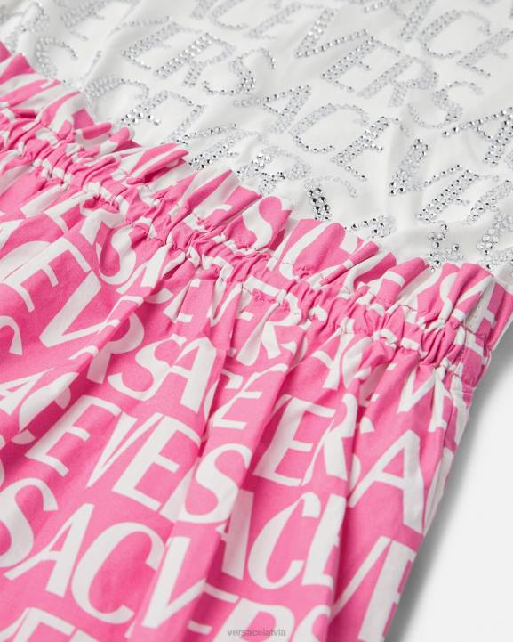 balts un rozā apģērbs Versace 806B1980 bērniem viscaur kleita