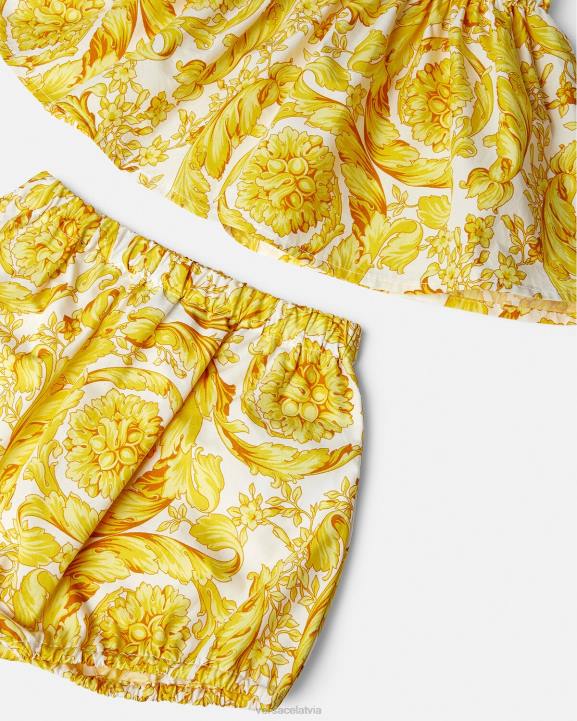 balts un zelts apģērbs Versace 806B1822 bērniem barocco bērnu kleitu komplekts