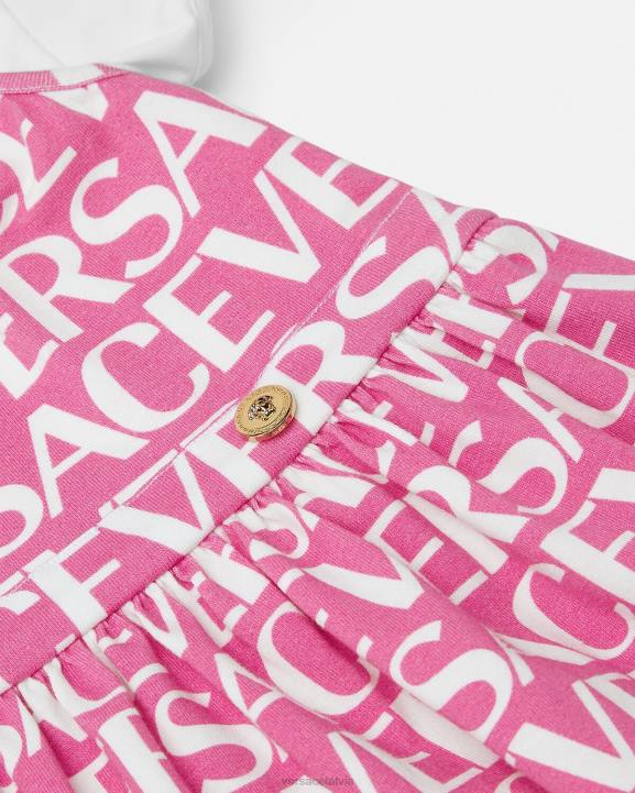 gaiši rozā apģērbs Versace 806B1871 bērniem viscaur bērnu t-kreklu kleita