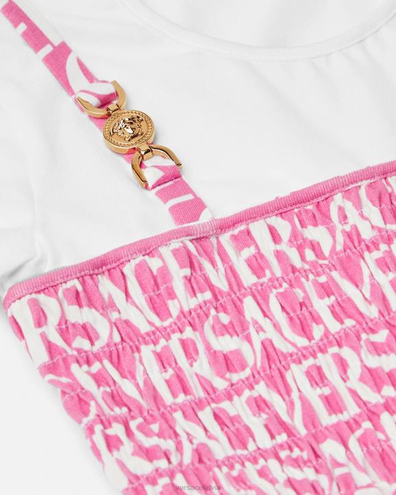 gaiši rozā apģērbs Versace 806B1977 bērniem viscaur volānveida kleita