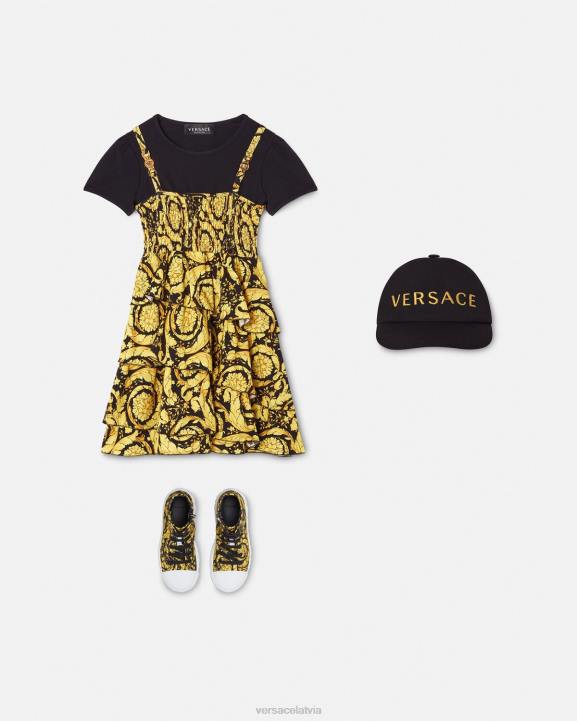 melns apģērbs Versace 806B1987 bērniem baroko volānu kleita