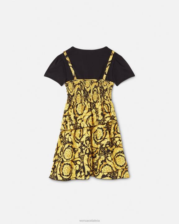 melns apģērbs Versace 806B1987 bērniem baroko volānu kleita