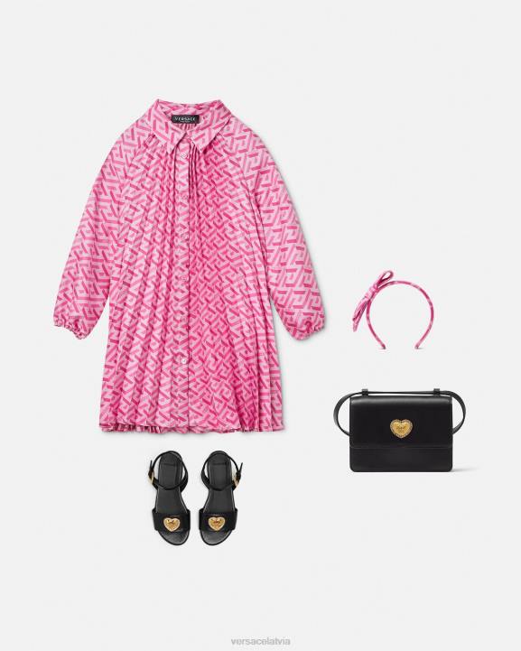 rozā apģērbs Versace 806B1997 bērniem la greca kroku kleita