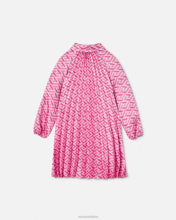 rozā apģērbs Versace 806B1997 bērniem la greca kroku kleita