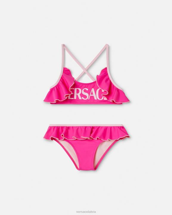 fuksija apģērbs Versace 806B2017 bērniem logotipa bikini komplekts