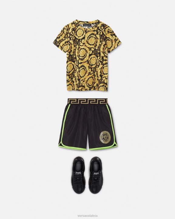 piparmētra un melna apģērbs Versace 806B2112 bērniem medusa peldšorti