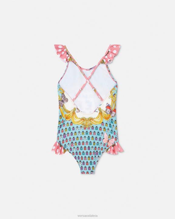 rozā un baltā krāsā apģērbs Versace 806B1938 bērniem tauriņu peldkostīms