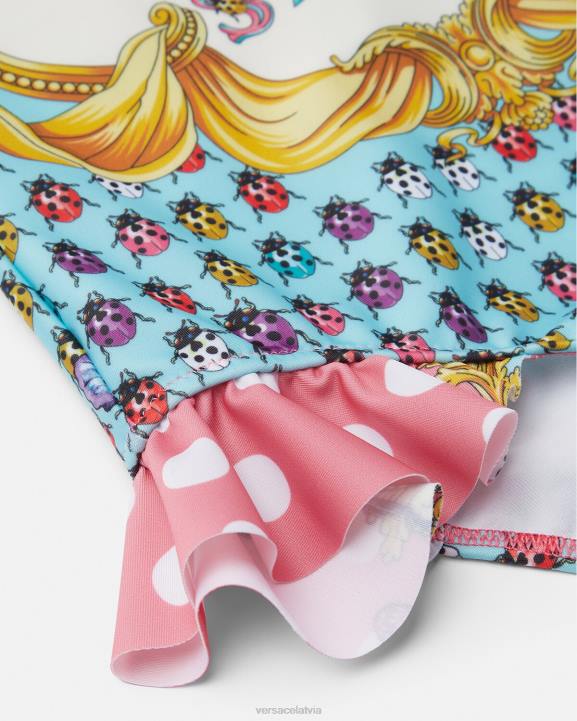 rozā un baltā krāsā apģērbs Versace 806B1938 bērniem tauriņu peldkostīms