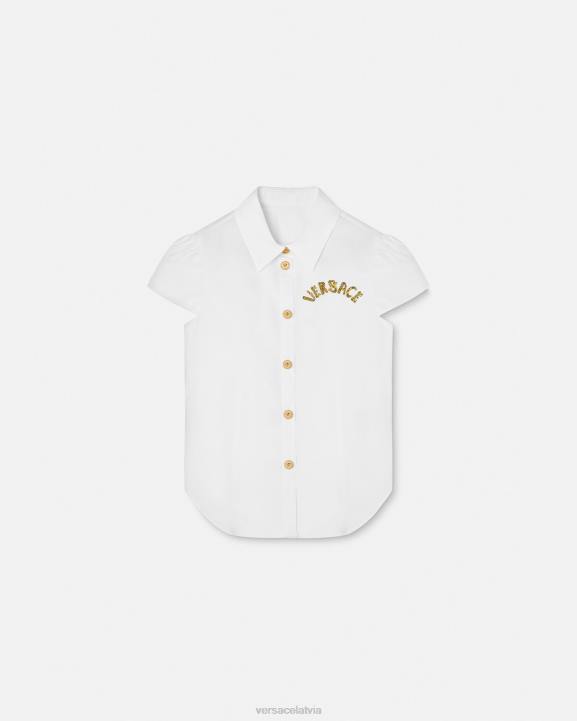 balts un zelts apģērbs Versace 806B1936 bērniem medūzas krekls ar īsām piedurknēm