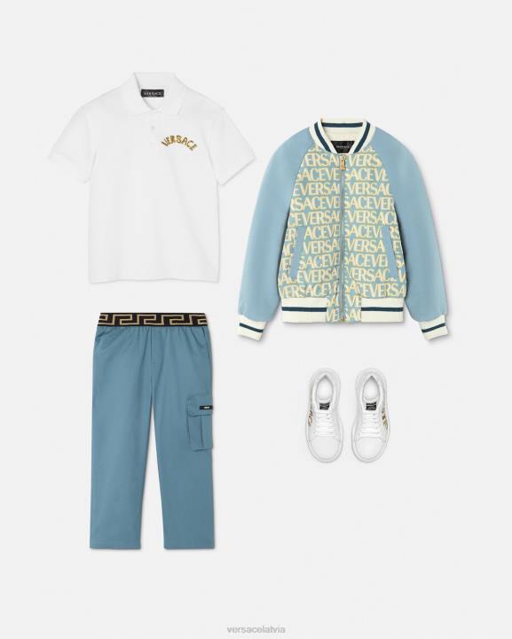 balts un zelts apģērbs Versace 806B2082 bērniem logo polo krekls