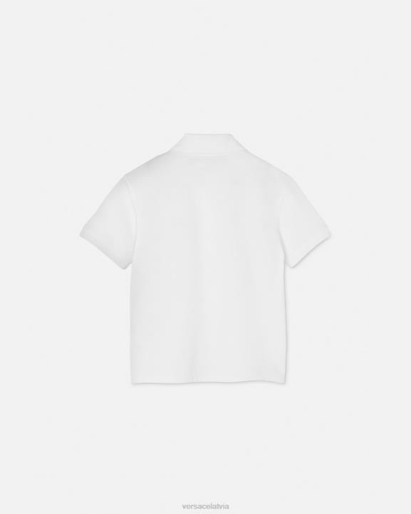 balts un zelts apģērbs Versace 806B2082 bērniem logo polo krekls