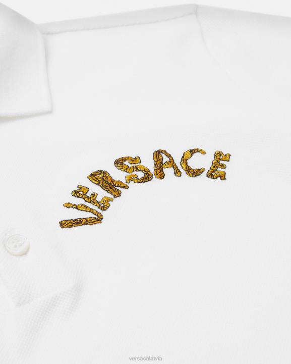 balts un zelts apģērbs Versace 806B2082 bērniem logo polo krekls