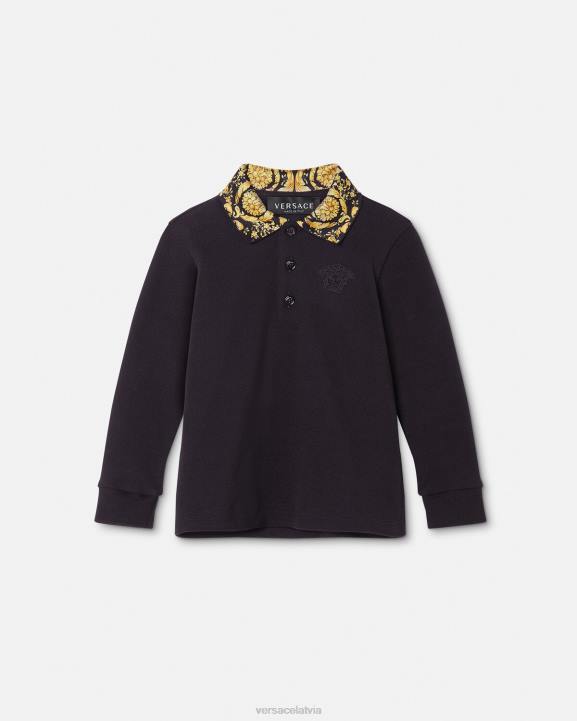 melns apģērbs Versace 806B1902 bērniem barocco bērnu polo krekls