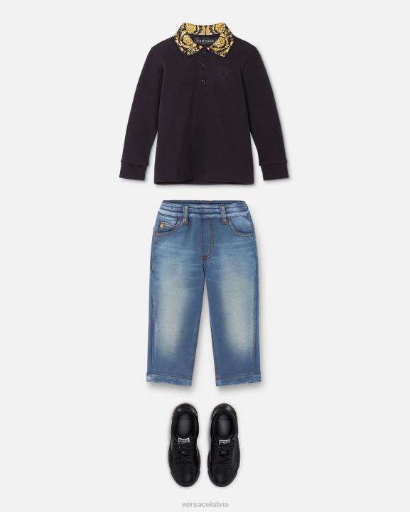 melns apģērbs Versace 806B1902 bērniem barocco bērnu polo krekls