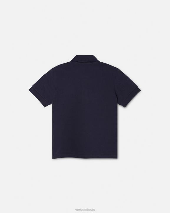 melns un zils apģērbs Versace 806B1891 bērniem Medusa izšūts bērnu polo krekls