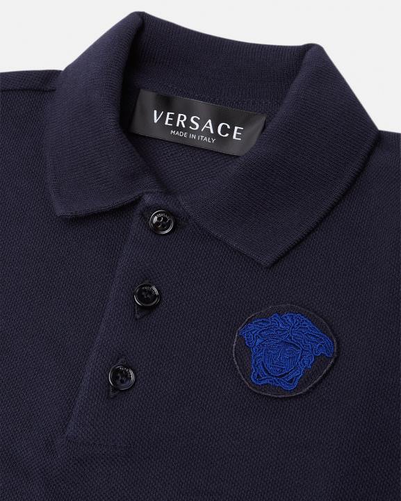 melns un zils apģērbs Versace 806B1891 bērniem Medusa izšūts bērnu polo krekls