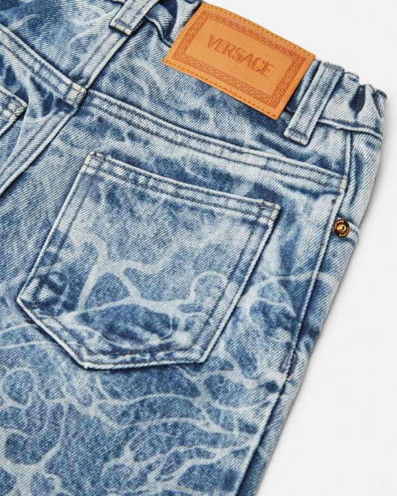 zils apģērbs Versace 806B2128 bērniem medusa džinsa šorti