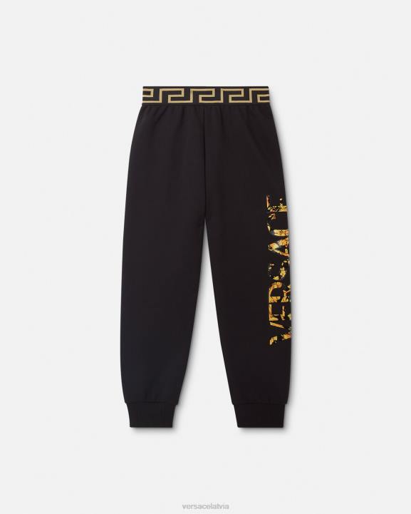 melns apģērbs Versace 806B1993 bērniem barocco logo sporta bikses