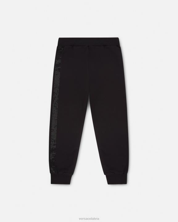 melns apģērbs Versace 806B1999 bērniem greca kristāla sporta bikses