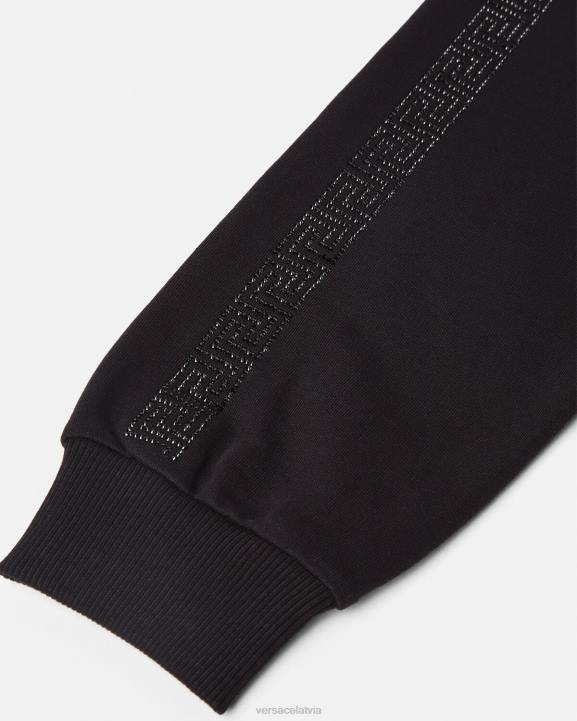 melns apģērbs Versace 806B1999 bērniem greca kristāla sporta bikses