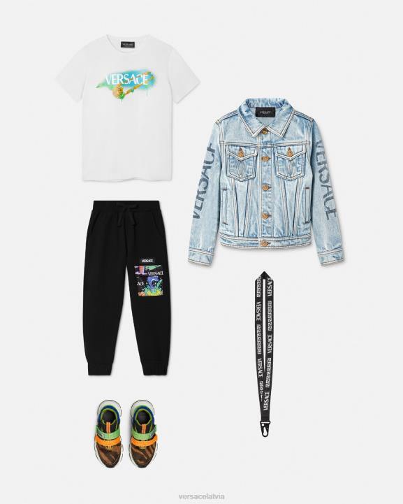 melns un apdrukāts apģērbs Versace 806B2137 bērniem medusa sunnies treniņbikses