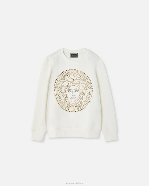 balts apģērbs Versace 806B1962 bērniem radžots medūzas sporta krekls