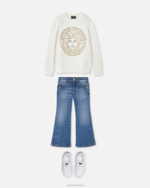 balts apģērbs Versace 806B1962 bērniem radžots medūzas sporta krekls