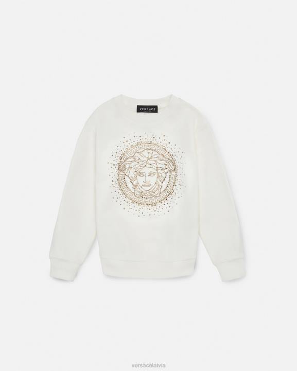 balts apģērbs Versace 806B1963 bērniem kristāla medūzas sporta krekls
